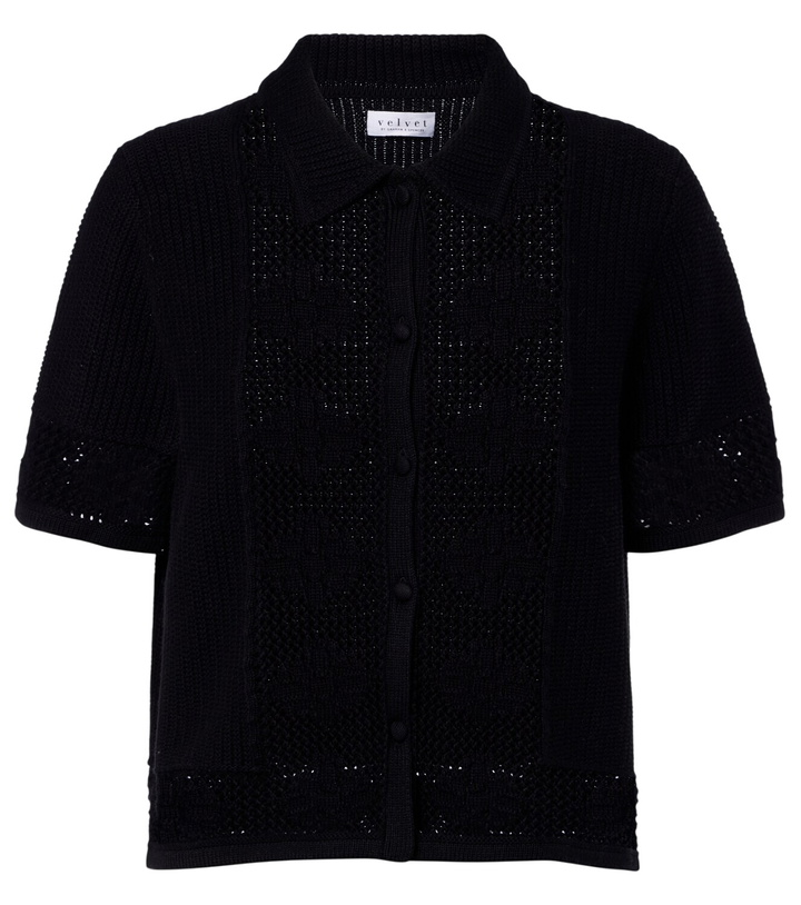 Photo: Velvet Rosemond open-knit cotton and cashmere top