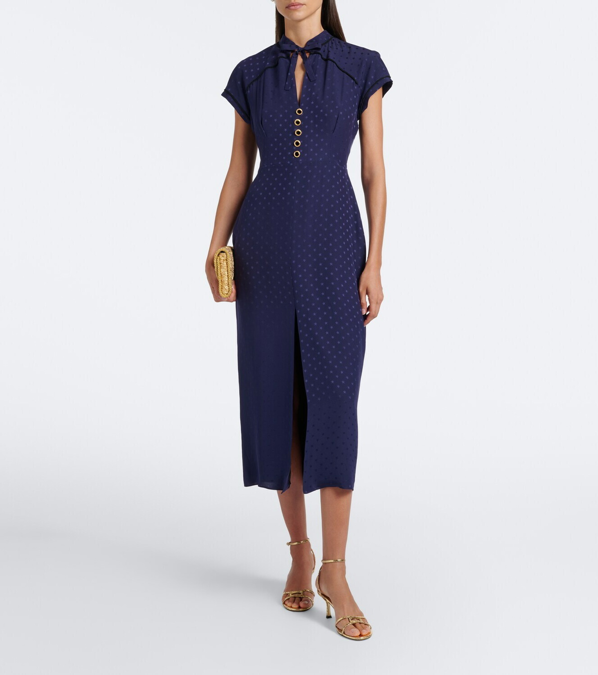Alessandra Rich Silk jacquard midi dress