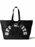 Off-White - Leather and Webbing-Trimmed Printed Mesh Tote