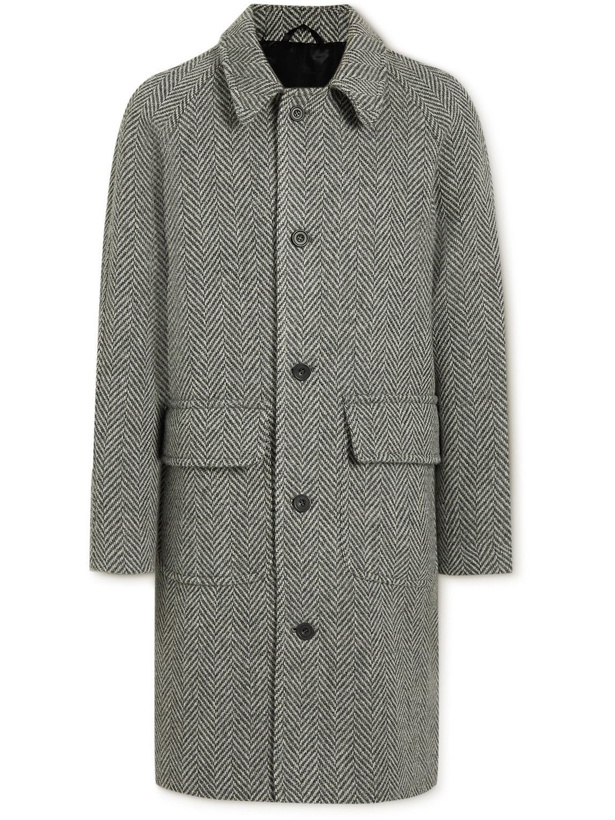 Photo: Kingsman - Slim-Fit Herringbone Wool Coat - Gray