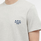 A.P.C. Men's Raymond Embroidered Logo T-Shirt in Ecru Heather