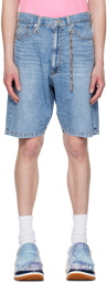 mastermind WORLD Blue Lightweight Denim Shorts