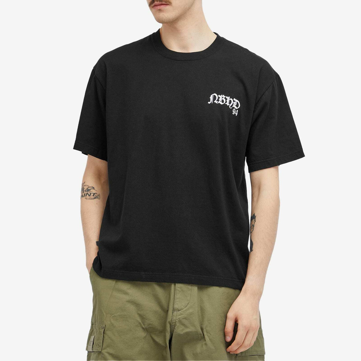 即完品 NEIGHBORHOOD 23SS T-shirt Neighborhood Men's 23 Printed T-Shirt in Black Neighborhood