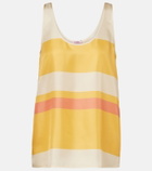 Eres Sorbets striped silk twill top