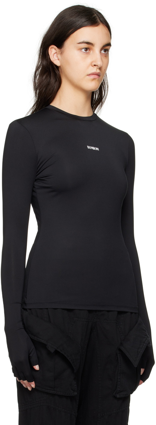 BONBOM Black Biker Long Sleeve T-Shirt