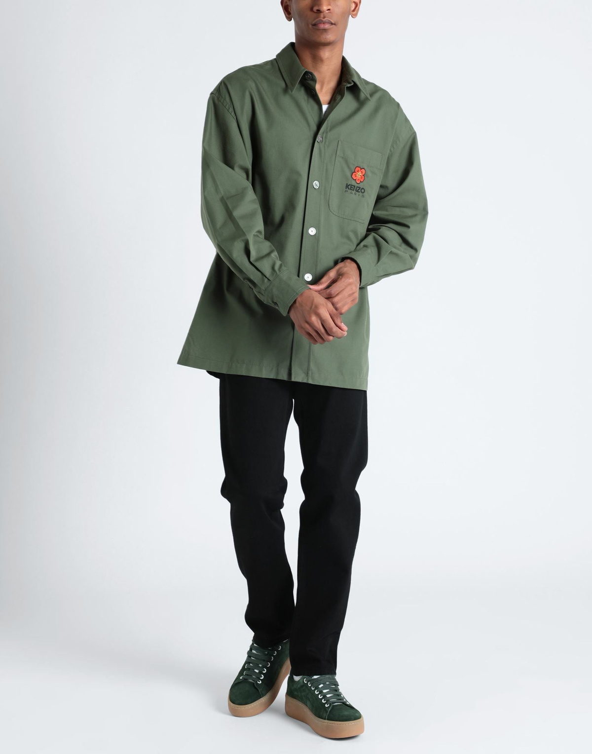 Kenzo Mens Shirt Military in Green