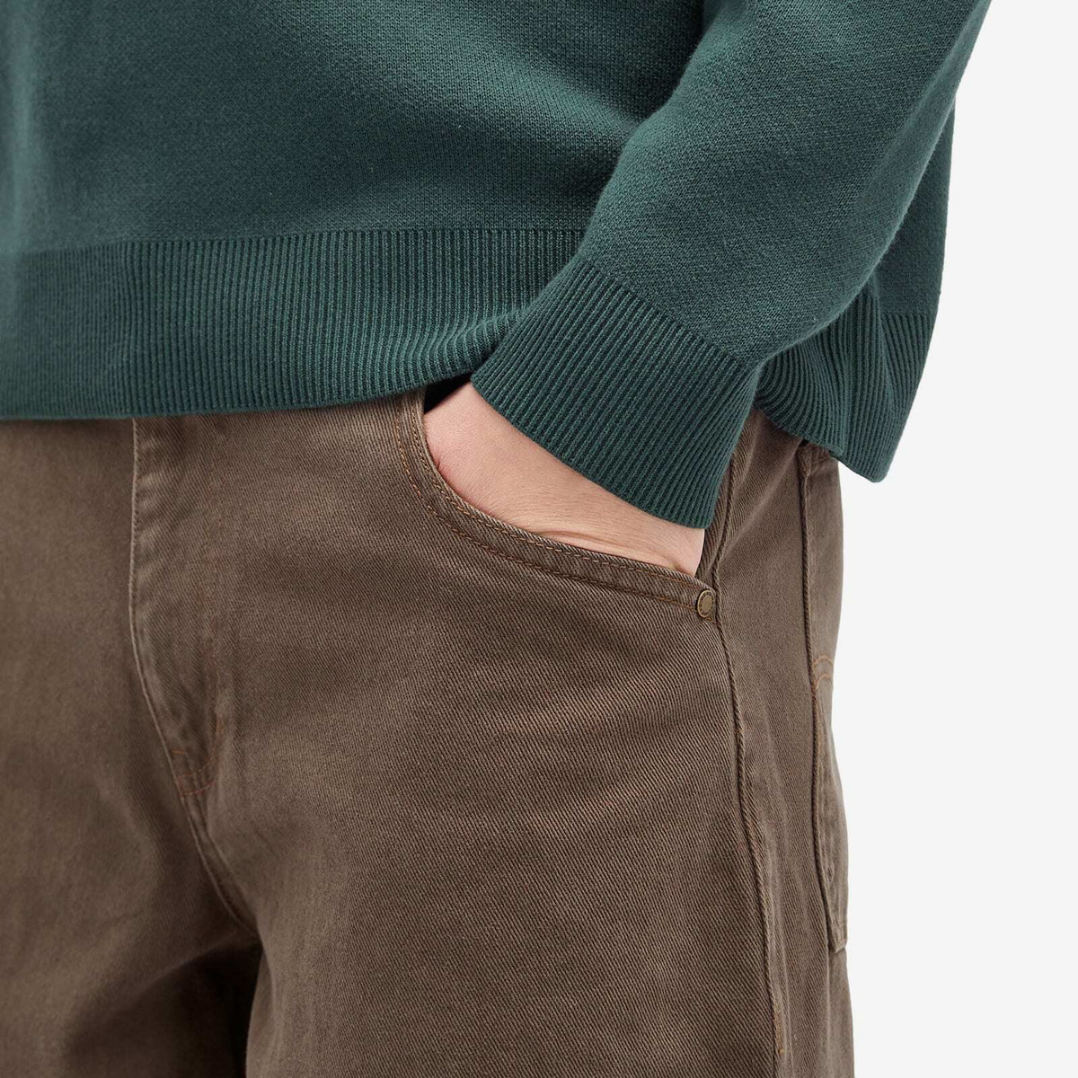 Dime Men's Classic Baggy Denim Jeans in Brown Washed