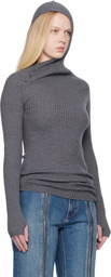 Jean Paul Gaultier Gray Asymmetric Hoodie