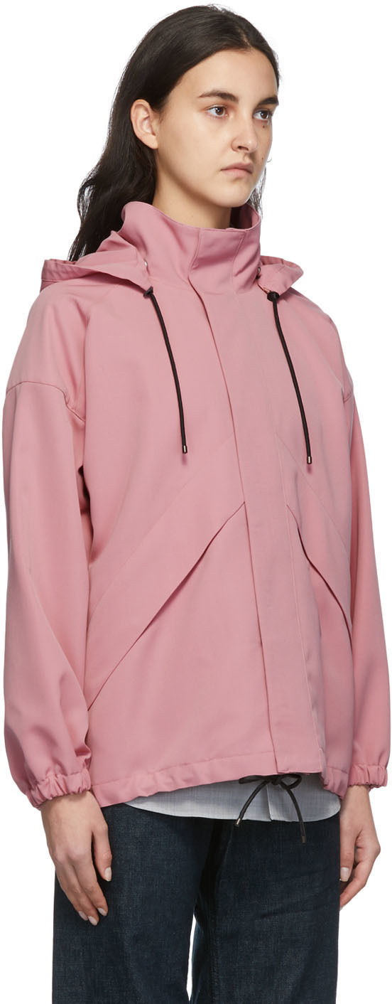 AURALEE Pink Hooded Blouson Jacket Auralee