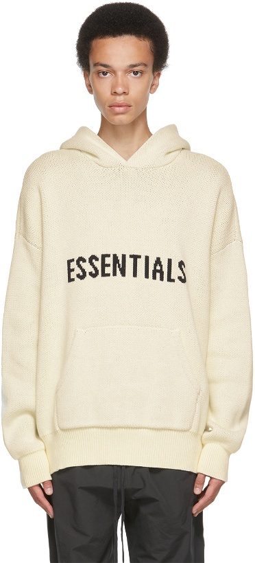 Photo: Essentials Off-White Pullover Logo Hoodie