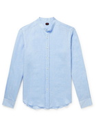 MP Massimo Piombo - Grandad-Collar Linen Shirt - Blue