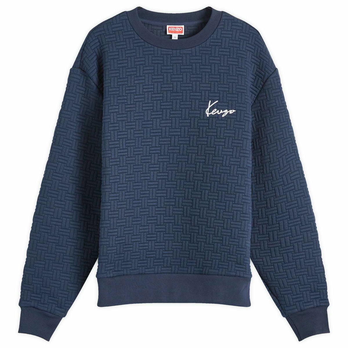 Kenzo Men's Weave Crew Neck Sweat in Blue Kenzo