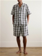 CDLP - Straight-Leg Checked Lyocell Pyjama Shorts - White