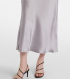 Rodarte Floral-appliqué silk charmeuse slip dress