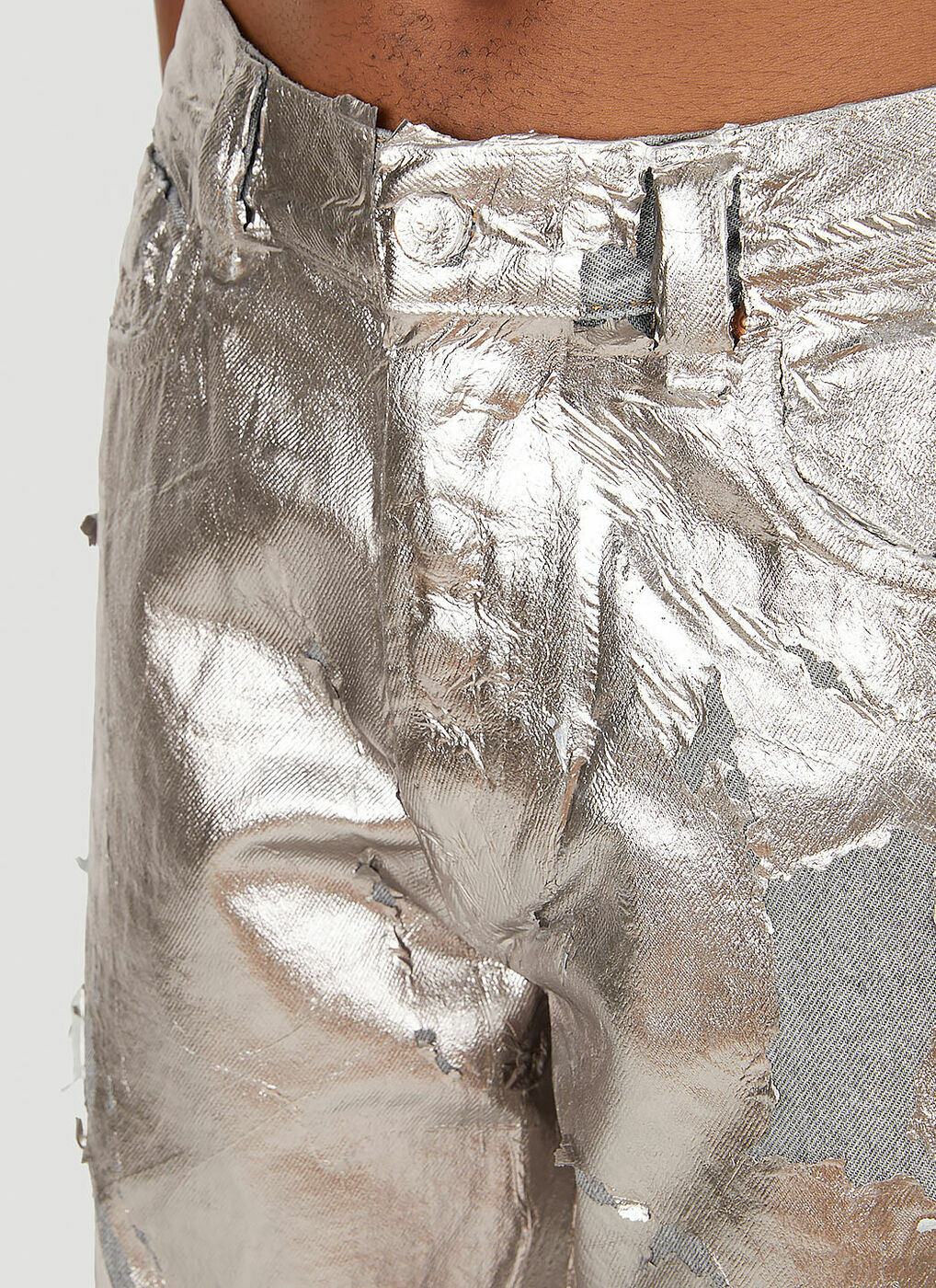 Metallic Jeans in Silver Diesel