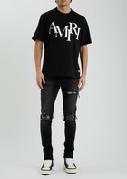 Amiri Staggered Logo Cotton T-shirt Black