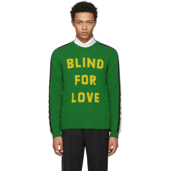 Photo: Gucci Green Blind For Love Kingsnake Sweater