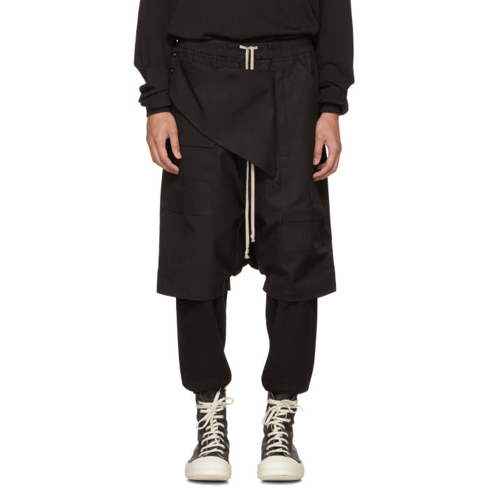 Rick Owens Drkshdw Black Cotton Memphis Pods Shorts Rick Owens Drkshdw