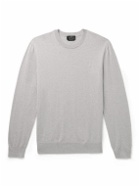 A.P.C. - Julio Logo-Embroidered Cotton and Cashmere-Blend Sweater - Gray