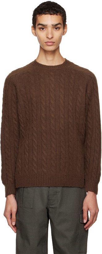 Photo: BEAMS PLUS Brown Cable Sweater