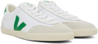 VEJA White & Green Volley Canvas Sneakers