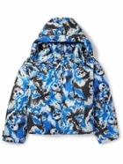ERL - Skull Printed Padded Cotton-Twill Hooded Jacket - Blue