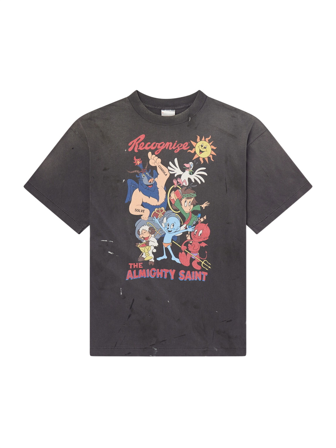SAINT Mxxxxxx - Evangelion Distressed Printed Cotton-Jersey T