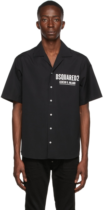 Photo: Dsquared2 Black 'Ceresio 9' Bowling Shirt