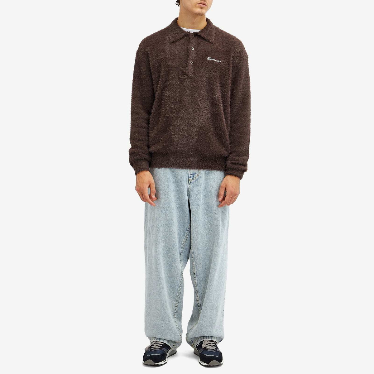 thisisneverthat Men's Knit Polo Shirt in Brown