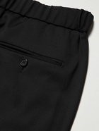 Mr P. - Tapered Wool Drawstring Trousers - Black