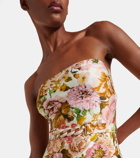 Zimmermann Golden belted floral swimsuit