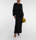 Dries Van Noten - Flower-trimmed cotton midi skirt