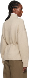 LE17SEPTEMBRE Beige Dolman Sleeve Knit String Cardigan