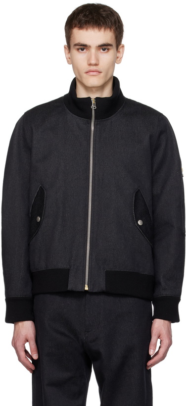 Photo: 3MAN Black Flight Denim Bomber Jacket