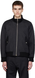 3MAN Black Flight Denim Bomber Jacket