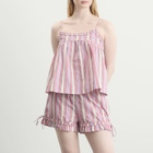 Damson Madder Women's Mafalda Ruffle Neck Top in Pink