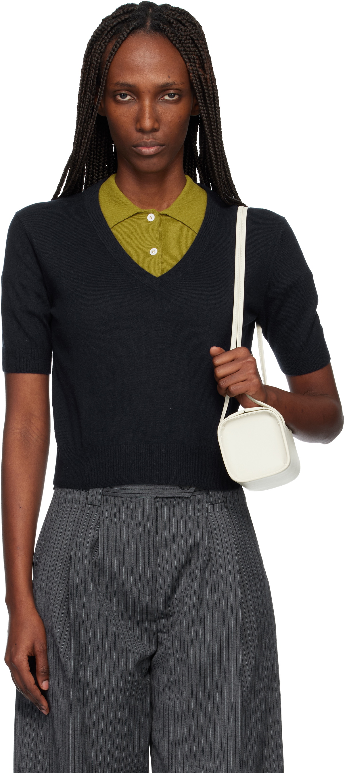 arch4 Navy Alistair V-Neck Sweater