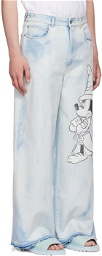Stella McCartney Blue Fantasia Mickey Print Jeans