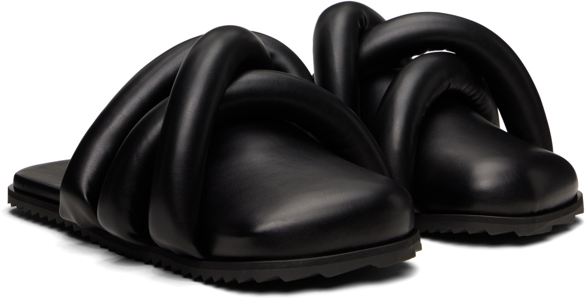 YUME YUME Black Closed Toe Tyre Slide Loafers