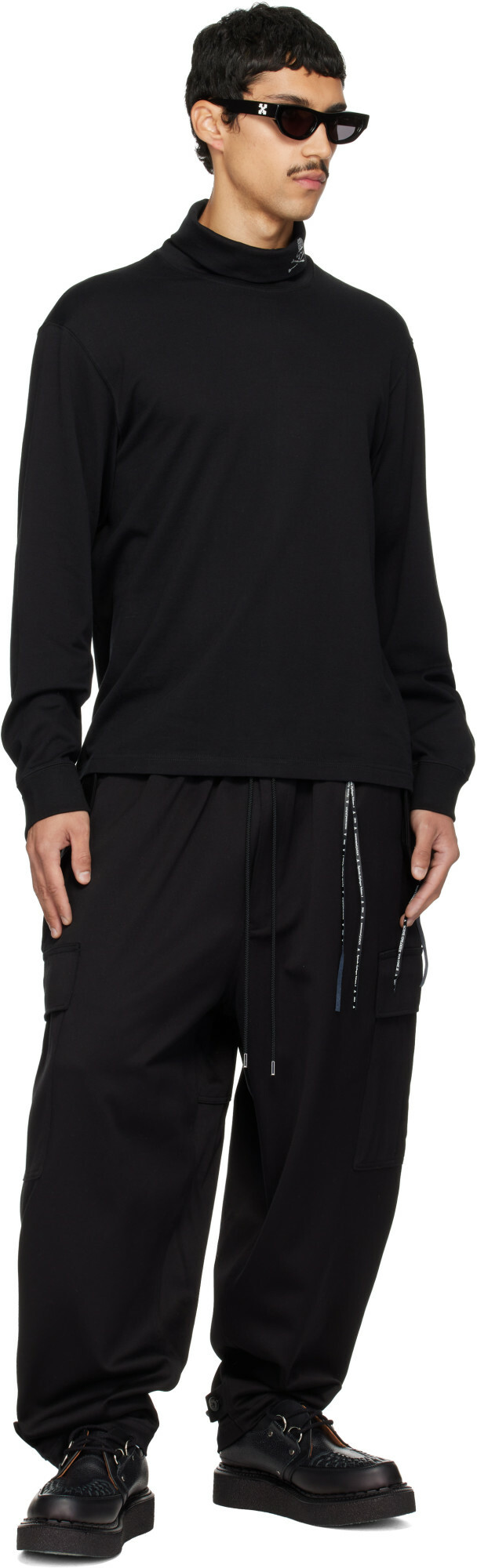 mastermind JAPAN Black Wide Cargo Pants