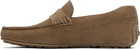 BOSS Taupe Portuguese-Crafted Suede Loafers