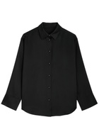 Fleur OF England Fleur du Jour Silk-satin Pyjama Shirt Black