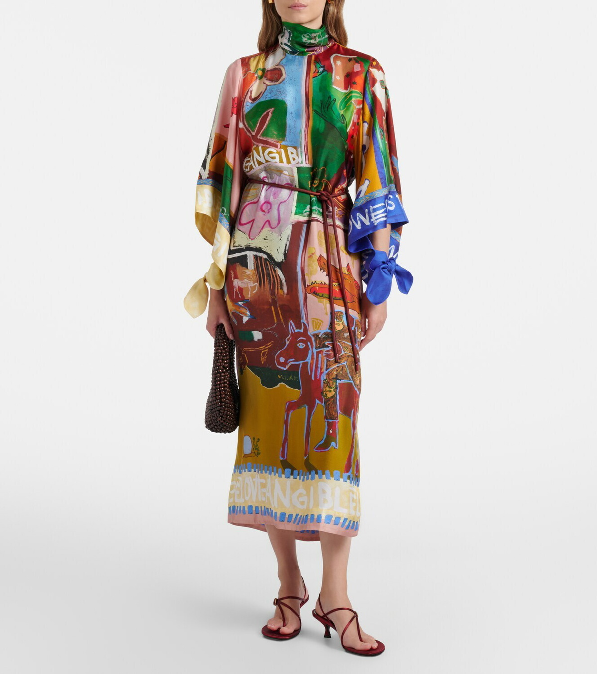 Alémais x MLAK Tangible Love printed silk maxi dress