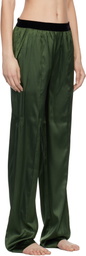 TOM FORD Khaki Stretch Silk Satin PJ Lounge Pants