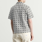 Wax London Men's Didcot Tile Print Vacation Shirt in Ecru/Black