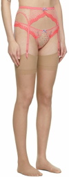 Fleur du Mal Pink Dotty Garter Belt