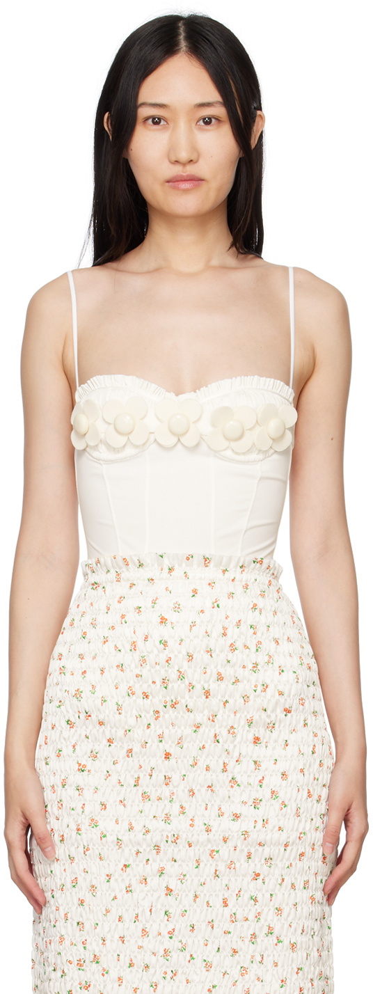SHUSHU/TONG Off-White Flower Bodysuit