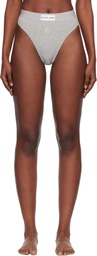 Marine Serre Gray Moon Logo Stretched Jersey High-Waist Briefs