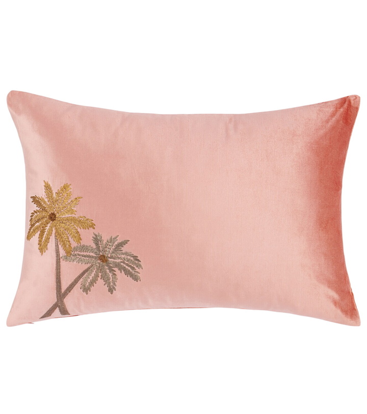 Photo: Les-Ottomans Palms embroidered velvet cushion
