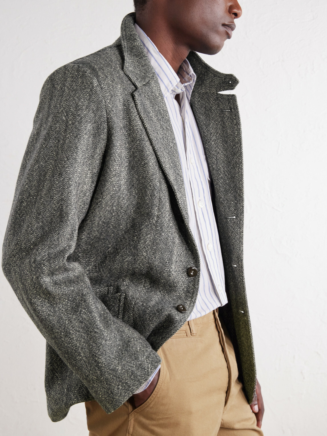 Drake's - Western Games Mélange Virgin Wool-Tweed Blazer - Gray